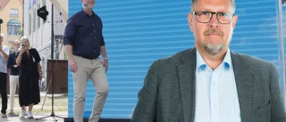 Johan Pehrson liknar en snögubbe i töväder 