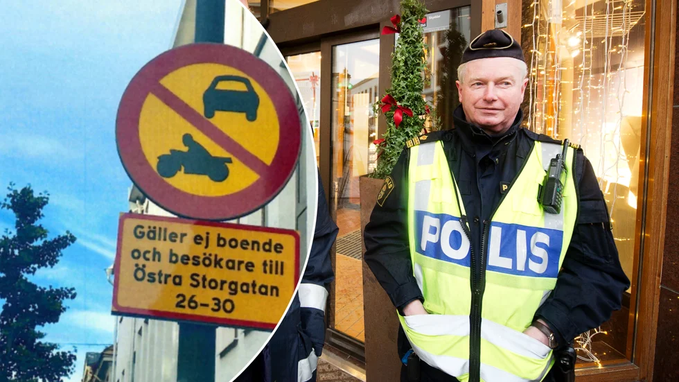 Polisen stoppade en bilist som körde på Östra Storgatan, trots förbud. "Det är tydligt skyltat", säger trafikpolis Carl-Jan Ekberg.