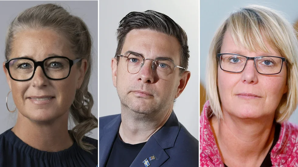 Camilla Cederlöf (L), Jimmy Jansson (S) och Cecilia Rahbek Nöhr från Sveriges lärare.