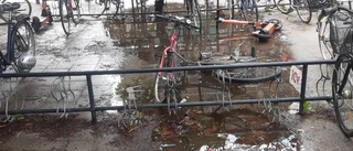  Översvämmade cykelställ i Luthagen