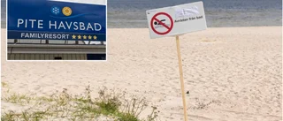 Otjänligt badvatten vid Pite havsbad