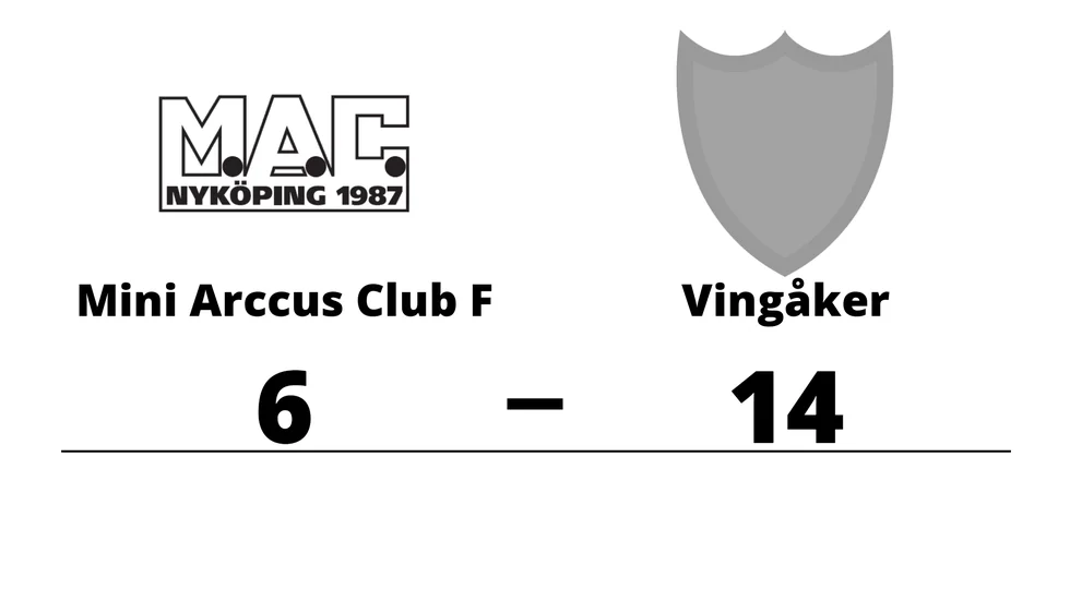 Mini Arccus Club F förlorade mot Vingåkers BK