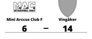 Mini Arccus Club F utklassat av Vingåker hemma
