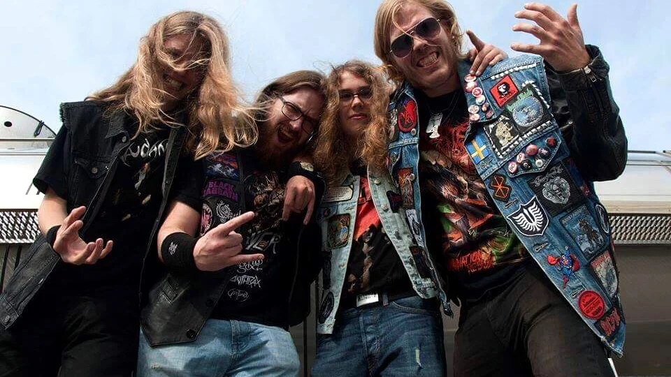 Slaughtersword från Piteå spelar på Kaleido lördag 14 december. Från vänster. Wiktor Berggren, Robin Pettersson, Tobias Lindström och Kalle Lindgren. 