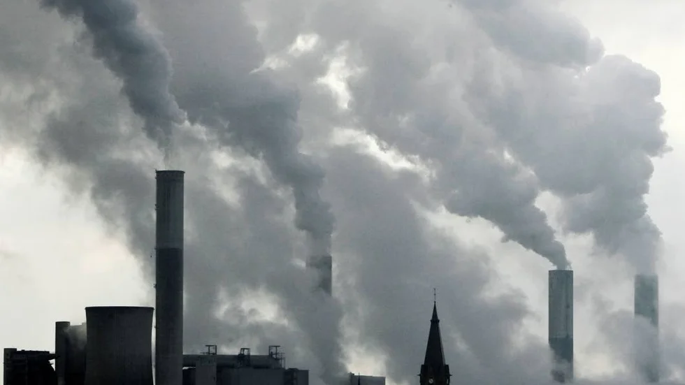 Kolkraftverket Frimmersdorf nära Düsseldorf i Tyskland.