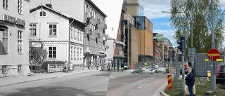 När en BP-mack och ett busstorg förvandlades till ett kulturhus – svajpa och se skillnaderna mellan 1954 och 2022