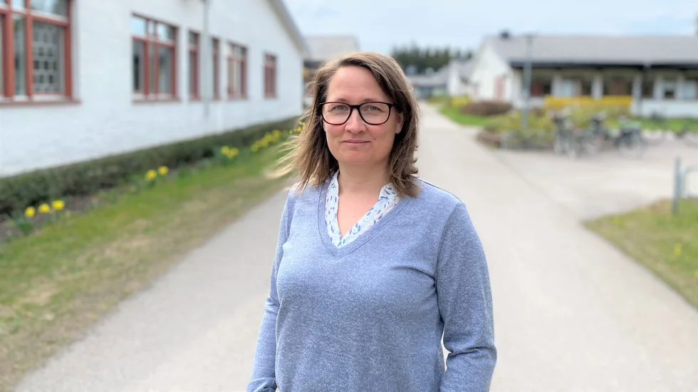 Sofia Lindgren, huvudskyddsombud Lärarnas Riksförbund Östhammar, tycker att klasserna är för stora.