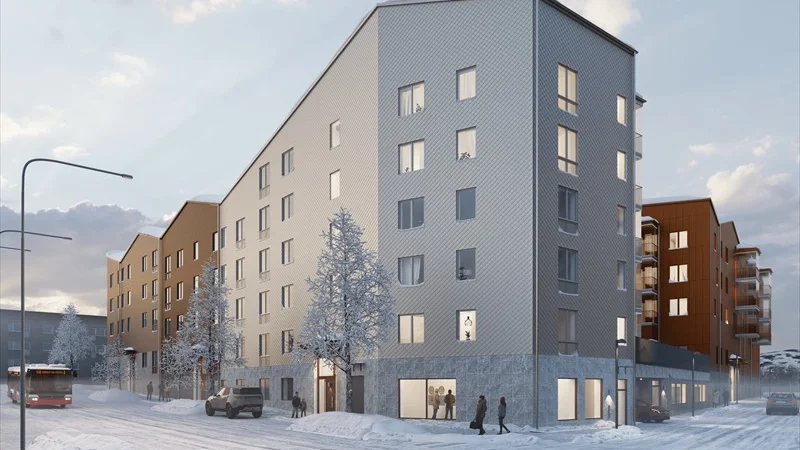 Peab bygger kvarteret Gladan i Gällivare.