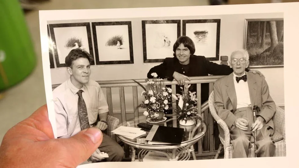 Första utställningen höll Christer Pettersson med Dan Leonette, till höger morfar Lennart Andersson.