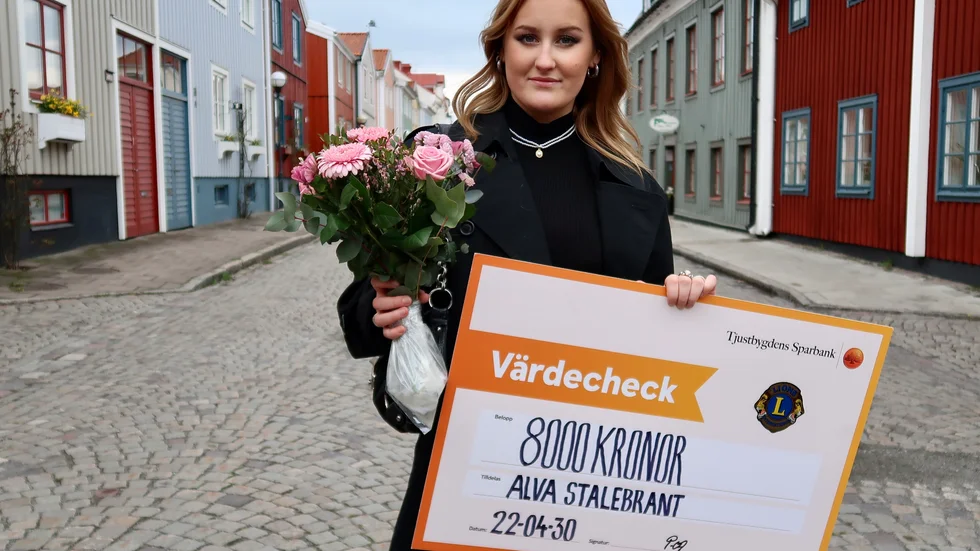 Alva Stalebrant fick under fredagen ta emot Lions kulturstipendium.