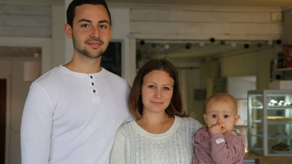 Max Wessman, Maya Arfvidson och dottern Mirell.