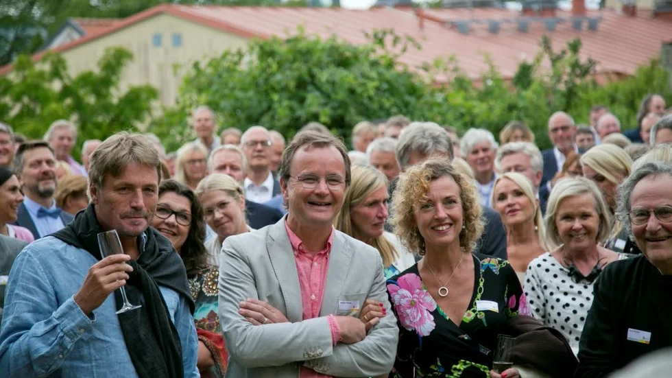 Thomas Bodström, Mårten Palme och Johanna Admani under sommarfesten 2016.