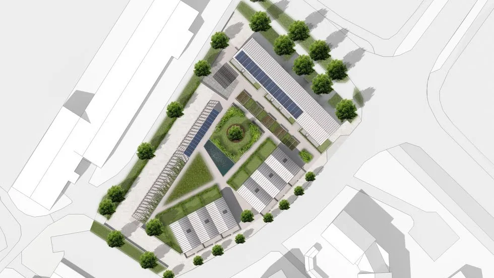 Så här såg den vinnande planen ut när GIllöga vann markanvisningstävlingen för fastigheten.