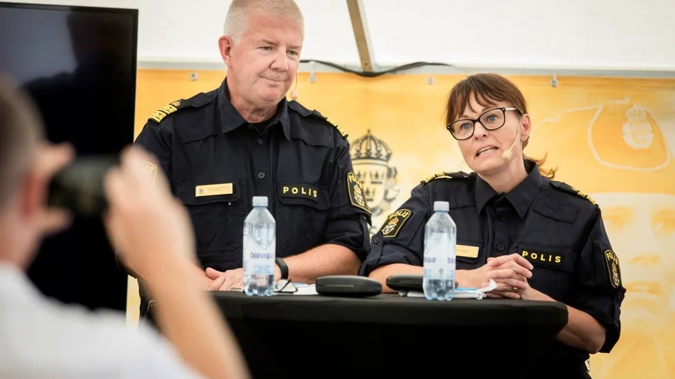 Christer Birgersson och Anette Haag berättade under en pressträff på söndagen om polisens arbete under Almedalsveckan.