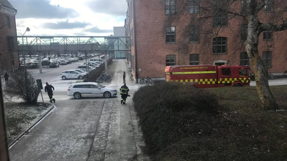 Räddningstjänsten fick avbryta sin lunch på restaurang Visborg för att åka till olycksplatsen.