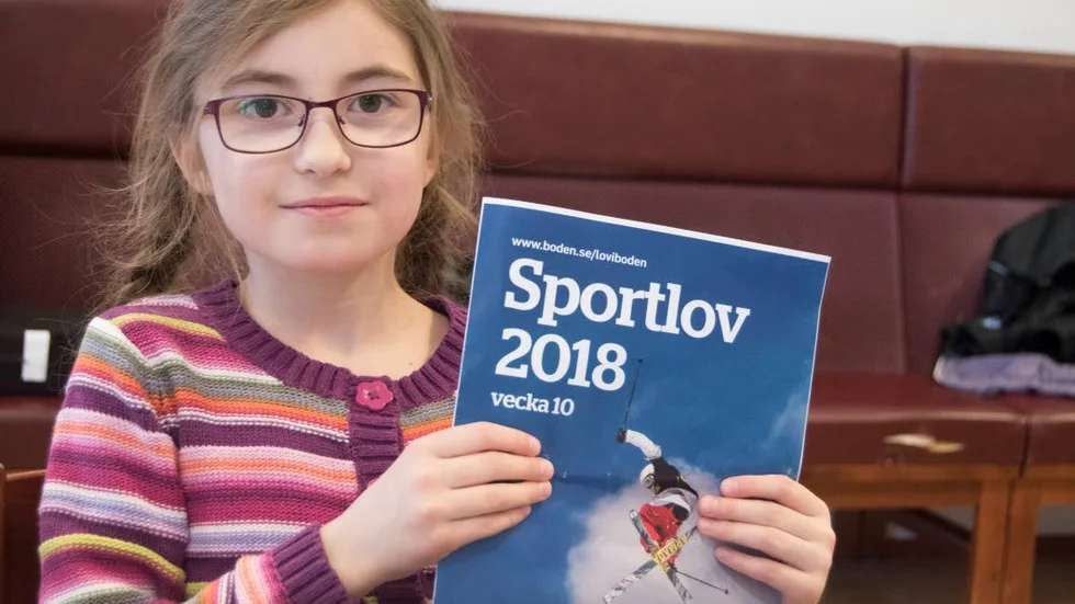 Innehållsrikt. Sanna Ericzon, 8 år, från Sävast har valt bland aktiviteterna i Sportlovskatalogen.