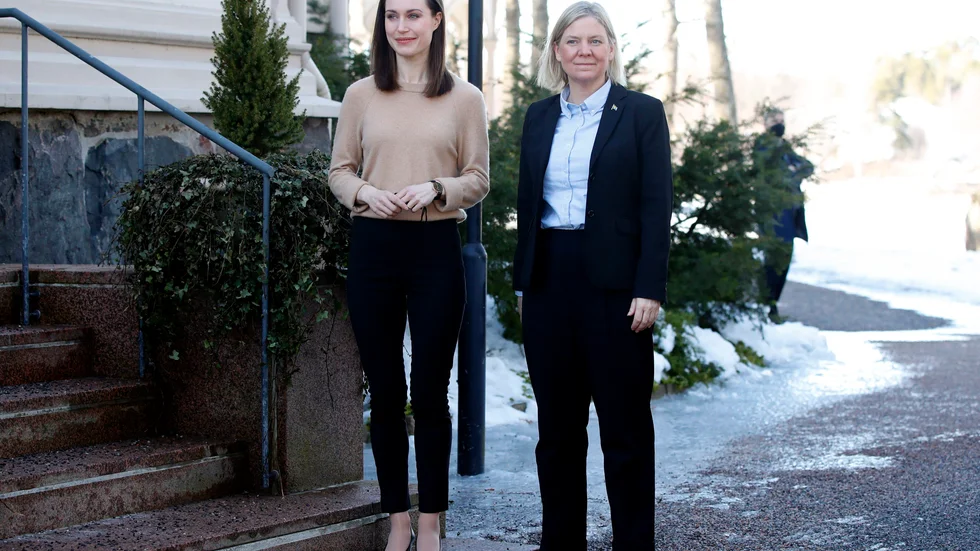 I början av mars besökte statsminister Magdalena Andersson (S) sin finländska kollega Sanna Marin (S). Arkivbild.