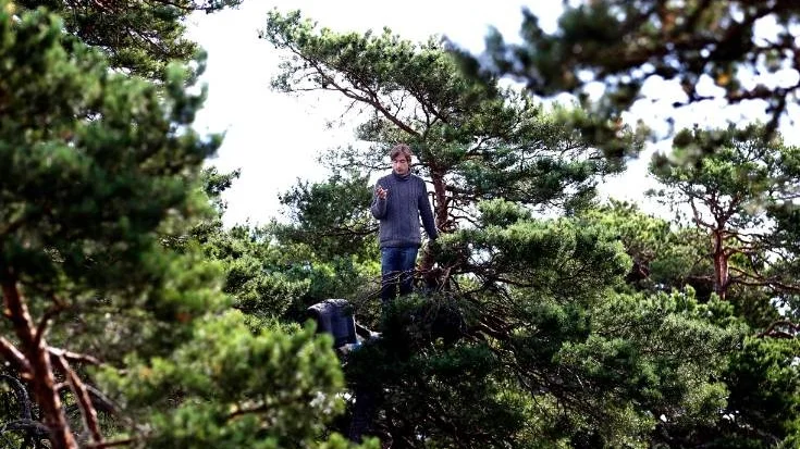 Daniel Heilborn under demonstrationerna mot brytningen i Ojnareskogen.