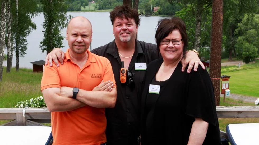Krögaren Tom Forsberg samt campingföreståndarna Jack och Carola Rydberg.