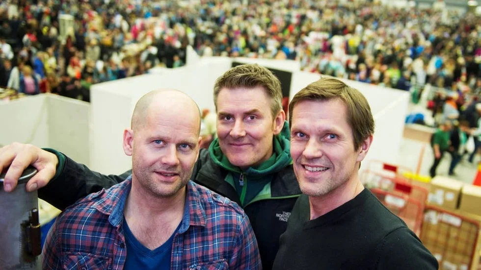 Grundare. Här är personerna bakom fyndmarknaden: Anders Björkén, Jonas Wallin och Bosse Tano.
