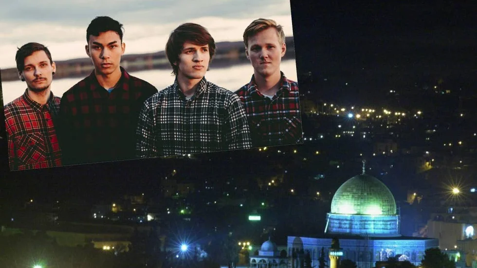 Utomlands. Luleåbandet Nagoon, Sebastian Hellis, Isak Sidestam, Albin Lundberg och Carl Johansson, ska spela i Betlehem. (Bilden är ett montage)