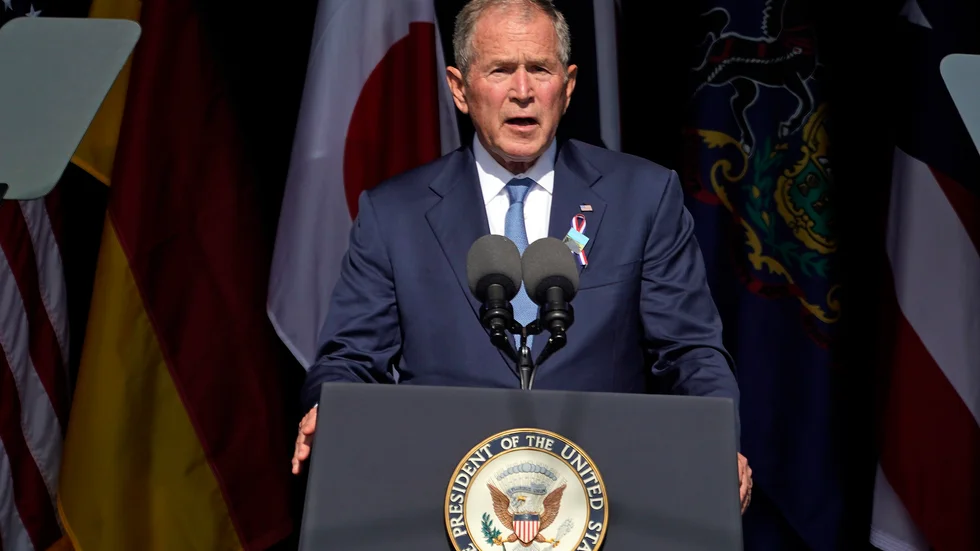 George W Bush gjorde en rejäl felsägning vid ett framträdande i Dallas. Arkivbild.
