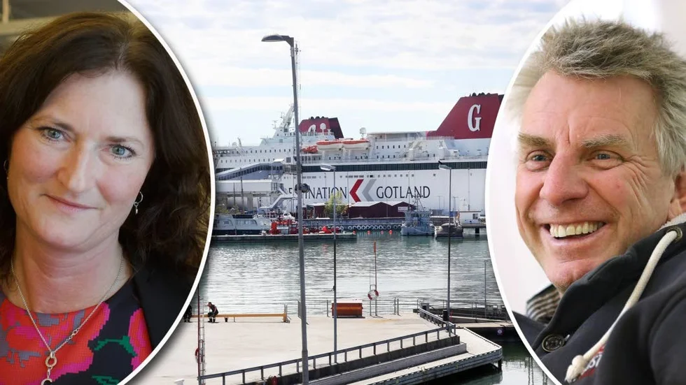 Carin Sjöberg, ordförande Gotlands förenade besöksnäring, och Pigge Werkelin, en av dem som startade Gotlandsbåten.