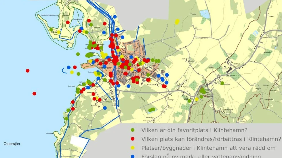Många klintehamnsbor har använt regionens webbenkät och bland annat prickat för sina favoritplatser på kartan.
