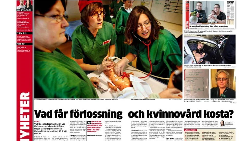 PT-klipp. I onsdagens tidning berättade barnmorskan Barbro Fritzon om BB-krisen i landet.