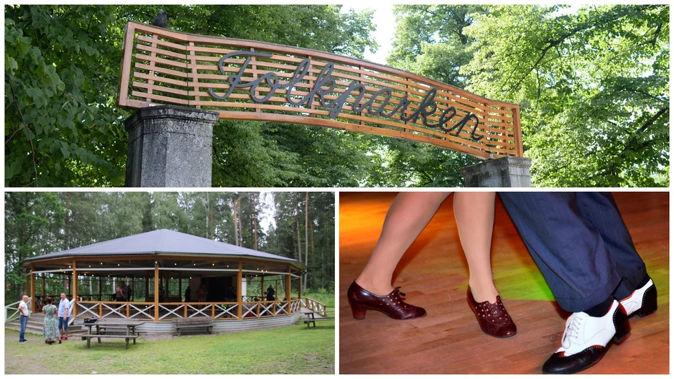 Nedan till vänster ses dansbanan i Gamla Linköping som är välutnyttjad av dansare inom salsa, lindy hop och bugg bland annat. Önskan i medborgarförslaget är att bygga en i Folkparken i Norrköping.