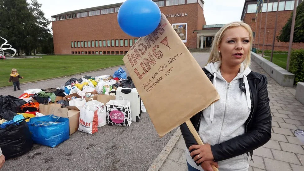 Med ett stort hjärta. Cecilia Larssén, 23-årig tvåbarnsmamma från Norrköping, startade en insamling på Facebook i torsdags. Ett dygn senare hade hon fått ihop 40 000 kronor och igår fortsatte hon med en prylnsamling på Kristinaplatsen. En succé den också.