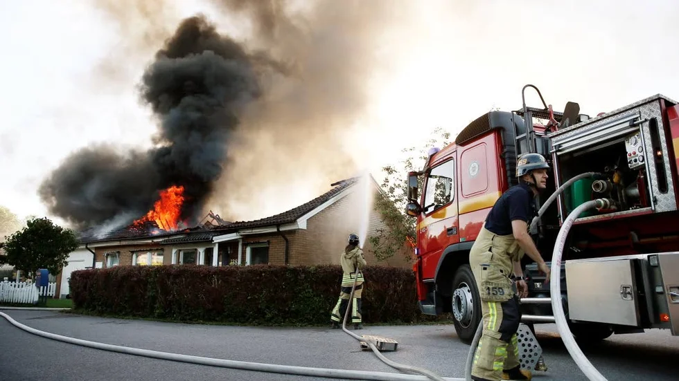 Spred sig. Branden spred sig till tre kedjehus på Ånestadgatan.
