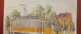 Norrköpings första spårvagn avritad