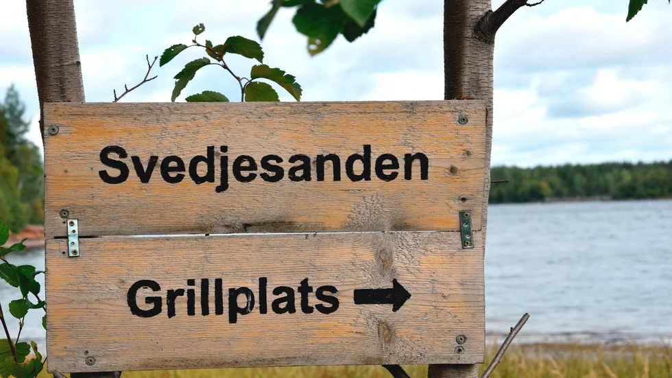Badstranden Svedjesanden på Rågholmen.