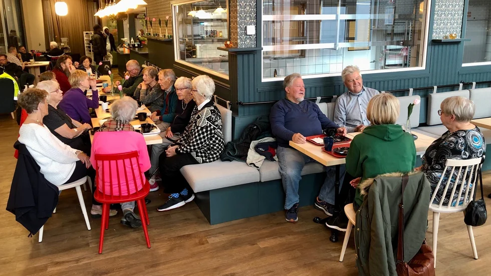 SPF Kiruna beskådade nya centrum och avslutade med fika.
