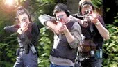 Livvakter med utländsk motspelare. Alexandra Rapaport, Jakob Eklund och Örjan Landström i filmen Livvakterna.
FOTO: SONET