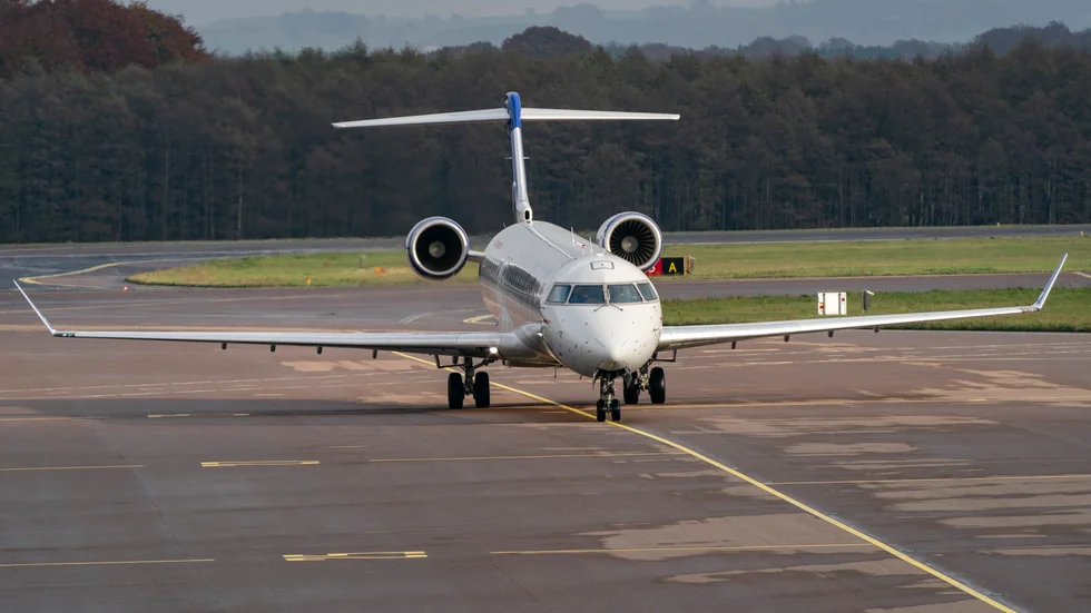 SAS-plan på Malmös internationella flygplats. Arkivbild.
