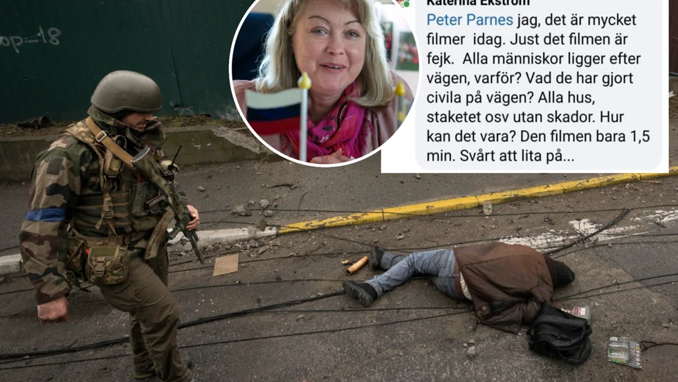 Sputnikordförande i blåsväder på nytt. En hel värld är i chock över de brutala bilderna och filmerna från Ukraina i veckan men Sputniks ordförande Katerina Ekström i Luleå avfärdar dem som "fejk".  