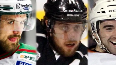 Moras stjärnkedja med Johan Alcén, Anze Kopitar och Bobby Ryan.