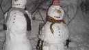 I Sigtuna har en av Ida Brincks snögubbar slagit sig ner. Hon fick näst flest röster i tävlingen.