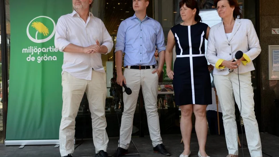 Ett vänsterparti? Peter Eriksson, Gustav Fridolin, Åsa Romson och Isabella Lövin 2014.