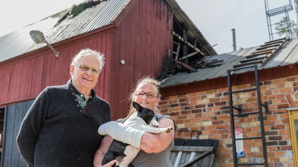 Tursamma. Ivan och Linnéa Hägerström är nästan förstummade över vilken tur de hade när branden slog till i uthuset.