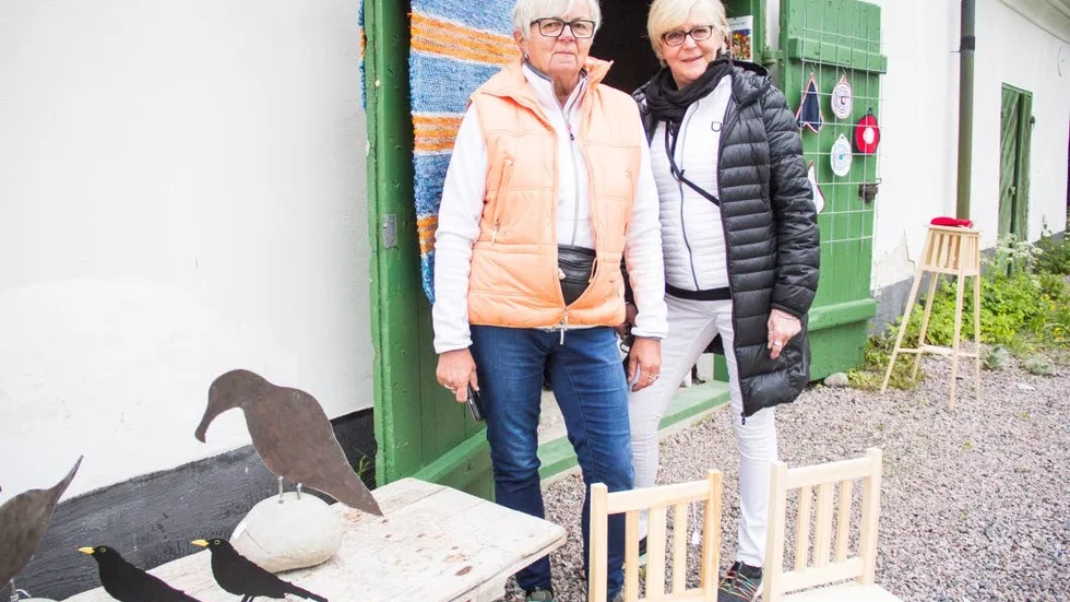 Agneta Wallner och Tina Törnqvist står bakom initiativet Hantverk i Harg i brukets gamla tvättstuga.
