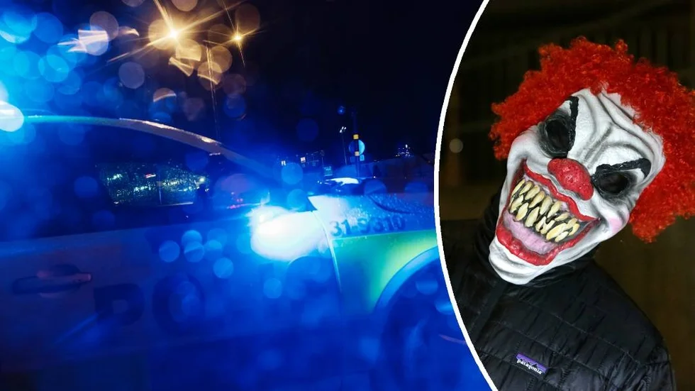 Arkivbild. Polisinsats efter clownlarm.
