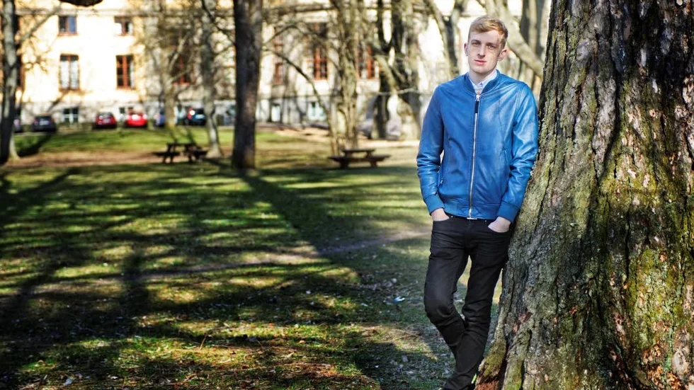 Edouard Louis I Engelska parken, strax före seminariet på Institutionen för moderna språk.
