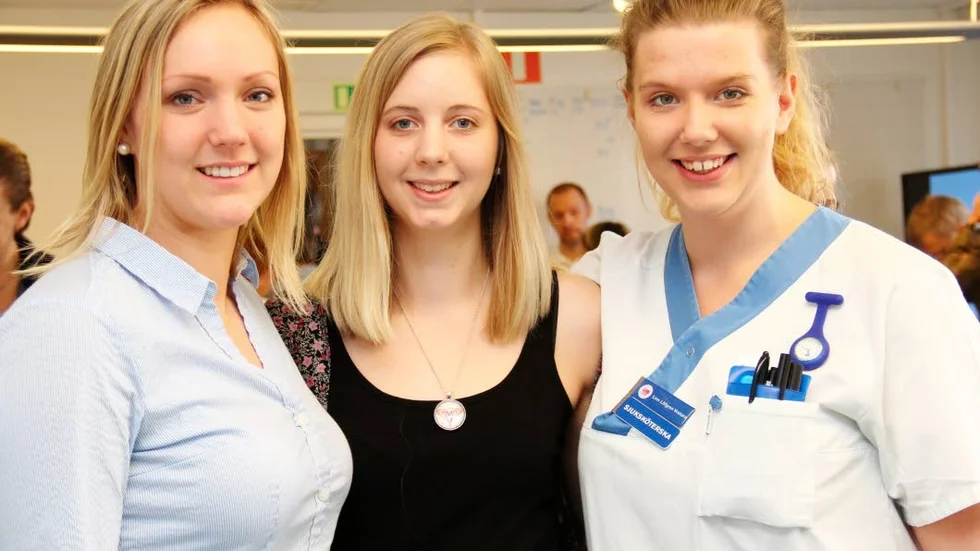 Anna Larsson, Lovisa Fransson och Linn Löfgren Vretare, tre av sjuksköterskorna på den nya avdelningen vid akuten på Akademiska.