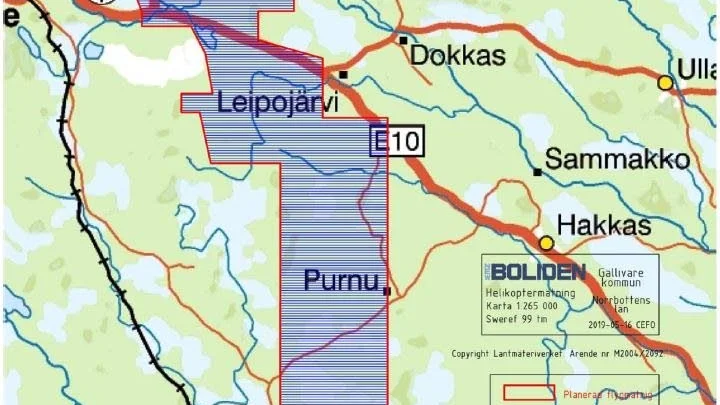 Här är området som kommer att undersökas i Gällivare kommun.