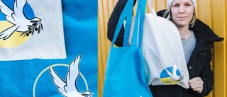 Karins tygpåsar sprider engagemang för Ukraina – lokala företagare och organisationer ställer upp