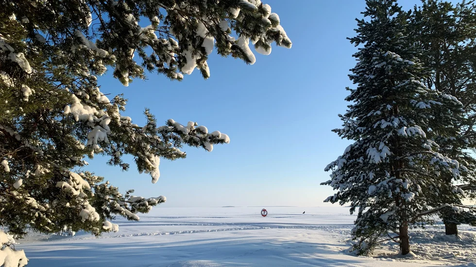 Vårvinterdag på Gläntan i Piteå.