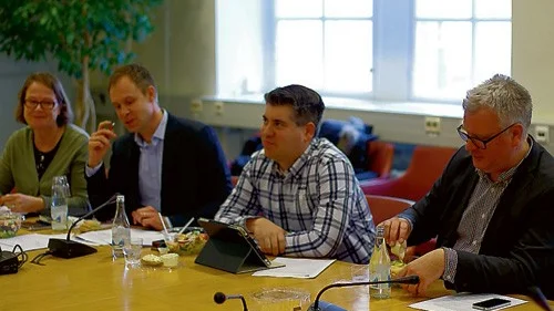 Carina Boberg, Peter Holmsten, Niklas Borg och Paul Lindvall samarbetar för att få in fler på arbetsmarknaden. Foto: Anna Ek
